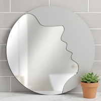 Miroir mural décoratif d'art irrégulier moderne pour la décoration intérieure de la maison, de l'hôtel, du café, avec verre miroir argenté HD incassable