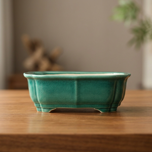 Vente en gros de pots de jardin en céramique <span class=keywords><strong>Yixing</strong></span> pour bonsaïs, forme florale pratique, finition émaillée, pour plantes d'intérieur et culture à domicile - Product Image 1