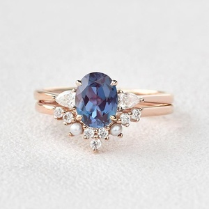 Anillos <span class=keywords><strong>de</strong></span> Plata <span class=keywords><strong>de</strong></span> Ley 925 con Perlas <span class=keywords><strong>de</strong></span> Agua Dulce, Anillo <span class=keywords><strong>de</strong></span> Boda con <span class=keywords><strong>Alejandrita</strong></span> <span class=keywords><strong>de</strong></span> Laboratorio - Product Image 1