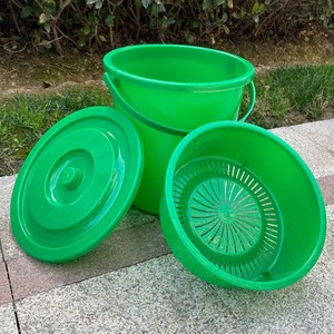 Cubo de basura portátil para cocina con tapa, filtro, separación de residuos secos y húmedos, para desechos de alimentos en zonas rurales, 10L/20L. - Product Image 1