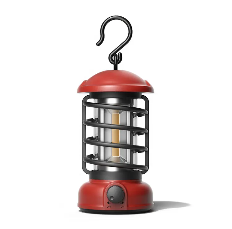 Newish lampada a sospensione in metallo da giardino per esterni 3 * AA batteria COB lampada da campeggio retrò lampada da campeggio Vintage portatile tenda a LED lanterna da campeggio