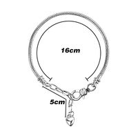 Gelang Tulang Ular Liontin Cinta Sederhana yang Dapat Disesuaikan, Gaya Eropa dan Amerika, untuk Pria dan Wanita
