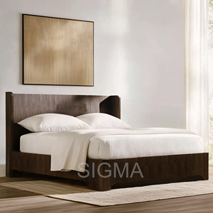 Modern Solid Oak Wooden <b>Bed</b> Convertible for Indoor Stylish <b>Storage</b> Feature Bedrooms Mall & Hotel Use SG4-25826B Indoor <b>Bed</b> Wood - Product Image 3
