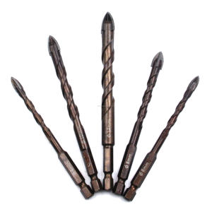 Jeu de forets à pointe croisée en carbure pour <span class=keywords><strong>carrelage</strong></span>, tige hexagonale de 1/4 pouces, pour percer le verre, la céramique, le béton et le bois (6mm/8mm/10mm/12mm), 1 pièce/5 pièces - Product Image 5