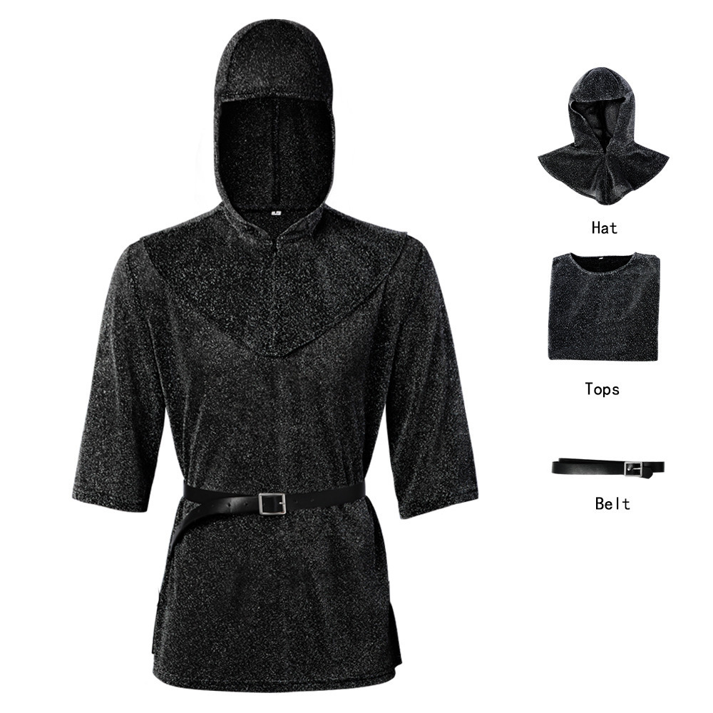 Tenue équestre style chaîne noire (chapeau, chemise, ceinture)