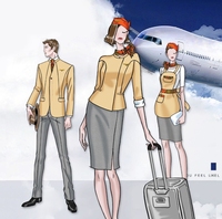 Costume d'hôtesse de l'air pilote de ligne aérienne bleu marine Sexy ensemble pour femmes en gros uniforme érotique
