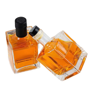 Botella de Vidrio Cuadrada Transparente para Whisky, Vodka, Ron, Brandy y Licores, 350ml, 500ml, 750ml, Venta al Por Mayor - Product Image 5