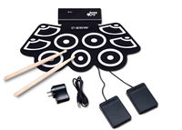 DM09 Portable Roll-up Practice Pad Batterie Électrique Ensemble Instruments de Musique Accessoires pour Enfants Débutants Cadeau D'anniversaire
