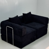 Canapé-lit pliable en velours côtelé beige 2026, convertible avec oreillers pour salon et appartement – Offre Spéciale