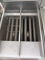 Friteuse professionnelle à gaz sur pied pour équipement de restauration, 2 cuves, 2 paniers, 4 brûleurs, puissance de feu réglable