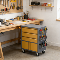Chariot d'atelier en acier robuste sur mesure OEM avec 3 tiroirs, serrure à clé, garantie 1 an, pour garage et atelier