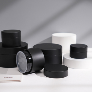 Envase cosmético PETG personalizado de 1oz, 2oz, 4oz, 6oz, 8oz, plástico negro mate para el cuidado de la piel, tarros vacíos para crema de ojos y cara con tapas - Product Image 3