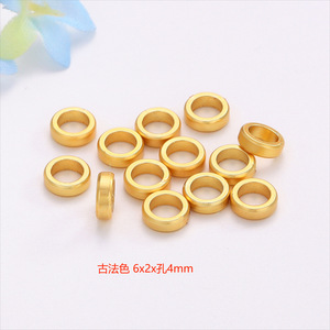 Anneaux perlés en cuivre plaqué or, perles d'espacement rondes 6x2x4mm pour la fabrication de bijoux, bracelets, colliers, accessoires, vente en gros - Product Image 4