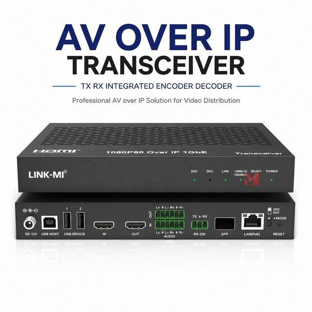 H.264 H.265 Video Over IP Encoder Decoder System 4K Network Transceiver with Web Controller for Video Wall