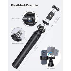 Lamicall 3-in-1 Flexible <b>iPhone</b> <b>Tripod</b> with Wireless Remote Alloy Stand Pan Heads Black 11-inch Max Height for Video Recording - Product Image 4