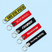 Porte-clés personnalisé en tissu brodé avec logo URL de site web – Vente en gros