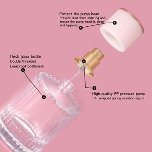 <b>30ml</b> 50ml 100ml Hot Sale Empty Glass Cylinder Screw Cap Sample Vials <b>Perfume</b> Spray <b>Bottle</b> Refillable Travel Spray Hot Stamping - Product Image 4