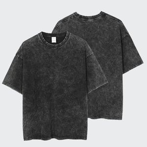 Camiseta Vintage de Algodón 100% Lavado al Ácido para Hombre, Estilo Casual, Manga Corta, Oversize, con Estampado Personalizado, Venta al por Mayor - Product Image 1