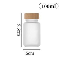 Bouteille de capsule en verre dépoli de haute qualité 120ML 100ML 50ML bouchon en bois à vis en forme de cylindre échantillon gratuit à faible quantité minimale de commande