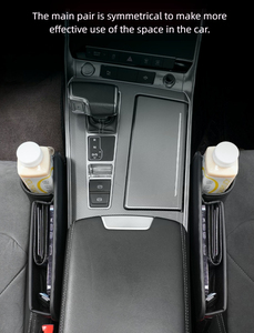 Organisateur de siège de voiture de luxe avec porte-gobelet, accessoire pour siège de voiture, accessoires latéraux pour siège de voiture, boîte de rangement en cuir PU pour l'espace entre les sièges - Product Image 3