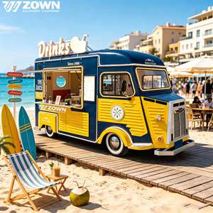 Camion de nourriture mobile vintage, chariot rétro pour café et glaces - Product Image 1