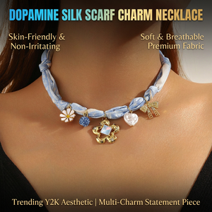 Collar de Seda Suave y Transpirable con Múltiples Dijes, Diseño Exclusivo, Estilo Dopamina, Tendencia en Joyería para Minoristas de Boutiques en Línea - Product Image 1