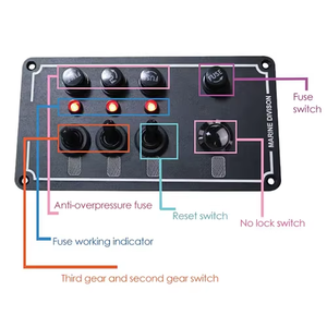 Kit de panneau d'interrupteurs à bascule étanche DC 12V 3-en-1 avec fusible 10A, interrupteur marche/arrêt SPST, panneau multi-interrupteurs pour voiture, camping-car, <span class=keywords><strong>bateau</strong></span> - Product Image 3