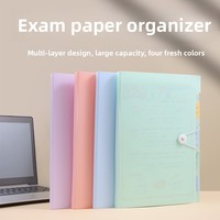 Carpeta A4 al por mayor, con páginas interiores transparentes y gruesas, para almacenamiento de exámenes de estudiantes, archivador acordeón multicapa con cremallera, imprimible.