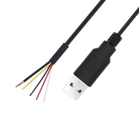 Câble Pigtail USB 2.0 Mâle Blindé Personnalisé, 4 Fils, à Extrémités Ouvertes, en Cuivre Pur, pour Chargement/Carte Mère/Imprimante