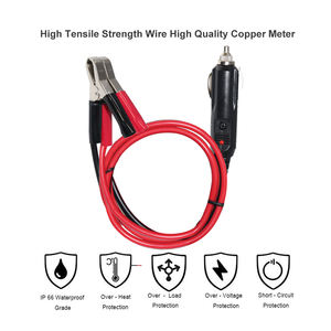 18 ~ 16awg 12V汽车点烟器插头至鳄鱼夹适配器电源线空气泵 - Product Image 3