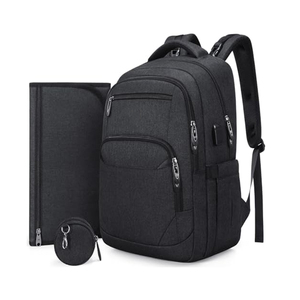 Sac à dos multifonction pour bébé avec fermeture éclair, imperméable, en polyester et maille, avec port de charge USB, matelas à langer portable et porte-sucette - Product Image 1