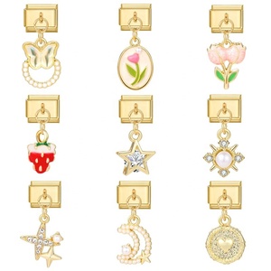 Abalorios Italianos Personalizados Hechos a Mano, Colgantes Dorados Creativos y Versátiles, Accesorios de Pulsera Modulares Retro a la Moda - Product Image 4