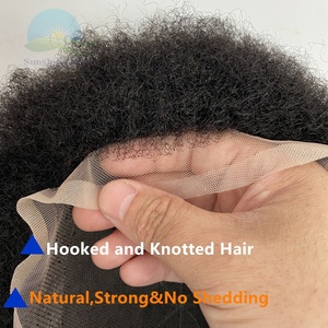 Nhà Cung Cấp Ấn Độ Trong Mens Tóc Giả Trang Phục Cho Hói Tóc Con Người Người Phi American Afro Đầy Đủ Thụy Sĩ Ren Của Nam Giới Xoăn Toupee Ren - Product Image 2