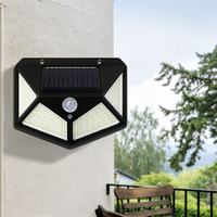 Lampes murales solaires à détecteur de mouvement, lampes murales LED rechargeables, lampe murale étanche IP65 avec batterie au lithium 1200mAh pour jardin