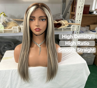 Peluca de Cabello Humano Remy a Buen Precio, Peluca de Encaje HD con Puntas Completas, Extensiones de Cabello Humano Real para Negocios de Peluquería
