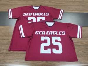 FQ Wholesale Streetwear T-shirt de football américain tendance personnalisé en maille, coupe ample Y2k, manches courtes, maillot de football américain sport - Product Image 3