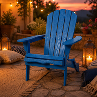 Fauteuil pliant Adirondack d'extérieur en bois massif, semi-assemblé, imperméable et écologique pour le jardinage - Expédition directe depuis les États-Unis