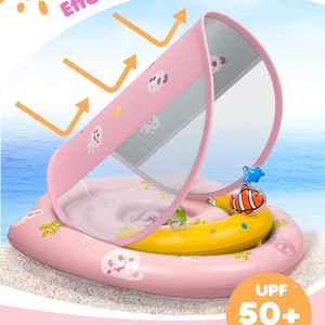 Flotador Inflable para Bebé con Toldo, Diseño 2025, Protector Solar, PVC Azul, Asiento Flotante para Niños, 90x75.6cm - Product Image 2