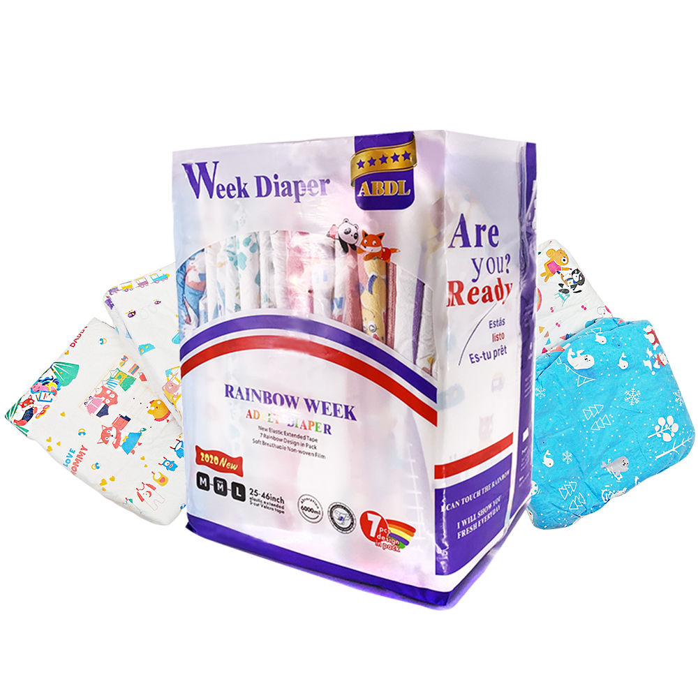 Радуга неделю подгузник с принтом взрослых краткое подгузники для взрослых для детских подгузников, Lover памперс 7 штук