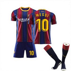 <span class=keywords><strong>Maillot</strong></span> de football Barcelone 20-21 domicile <span class=keywords><strong>et</strong></span> extérieur, numéro 10, pour homme, tenue de match rayée d'été - Product Image 1