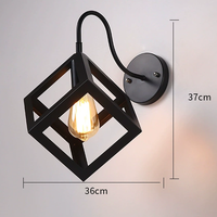 Lampes murales rétro industrielles en fer forgé et bois à tête unique pour éclairage et décoration de bar - Vente en gros