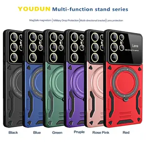 Rear Camera Protector Ring Case For Samsung Galaxy S24 Ultra For Samsung S23 S24 Plus Phone Case With Magnetic Ring