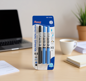 Bolígrafo de gel Pioney, punta fina de 0,5 mm, azul, negro, suministros de escritura para oficina y escuela, 3 piezas - Product Image 2