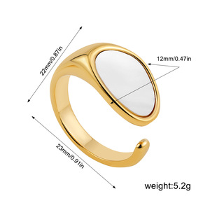 BJG0173R 18k PVD oro placcato in acciaio inossidabile alla moda <span class=keywords><strong>anelli</strong></span> da donna con guscio reversibile per <span class=keywords><strong>matrimonio</strong></span> o fidanzamento - Product Image 6