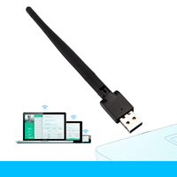 Transmisor WiFi Externo USB 2.0 Inalámbrico de 2.4GHz y 150Mbps, Receptor de TV Satelital, Compatible con Windows 7/8/10, Cámara, en Stock