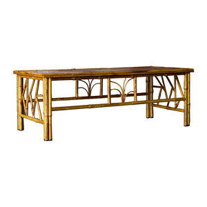 Mesa de Té de Bambú con Tapete Tejido, Mesa Baja Hecha a Mano, Estilo Zen, Juego para Sala de Estar - Product Image 5