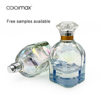 Fournisseur de parfums haut de gamme |   Flacon de parfum irisé de luxe Su de 75 ml avec bouchon, flacon de parfum hexagonal en verre Aurora pour marques de niche