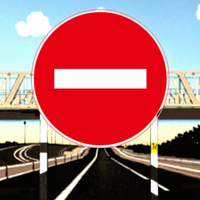 Señal de Advertencia de Tráfico, Carretera Cerrada, Placa Reflectante Redonda de Aluminio Roja de 60 cm con Impresión UV