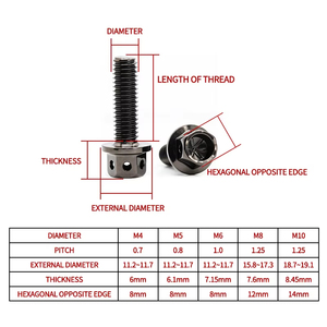 Vàng lục giác mặt bích đầu vít bu lông M4 M5 M6 M8 M10 Titan mạ <span class=keywords><strong>Hex</strong></span> bu lông bị cháy màu xanh - Product Image 4