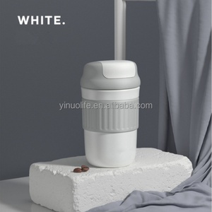 New 300ml 400ml <b>Drinking</b> Bottle with Silicone Sleeve Korea Style Portable Fashion Coffee Tumbler Mini Car Travel Coffee Mug - Product Image 6